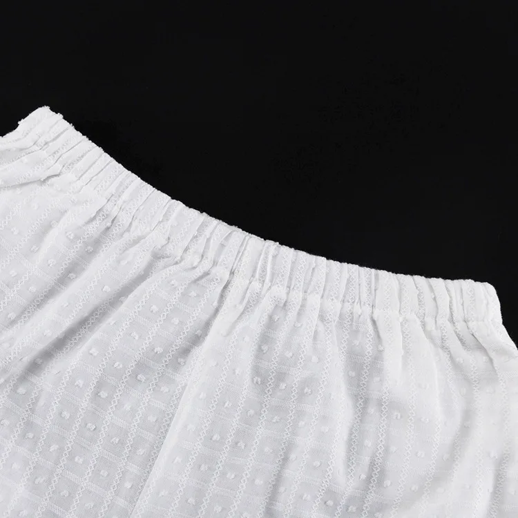 2026 Spring Summer Women's Casual Two Piece Matching Pajama Set Cotton V Neck Top Flowy Sleeves Loose Trousers L Size White