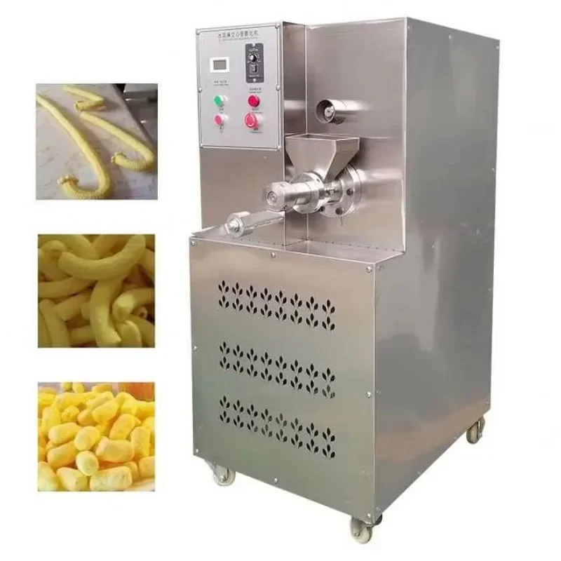 20/30kg de acero inoxidable cono de helado a granel extrusora de comida de maíz Snack hacer Mini máquina extrusora de alimentos para aperitivos de arroz y maíz inflado