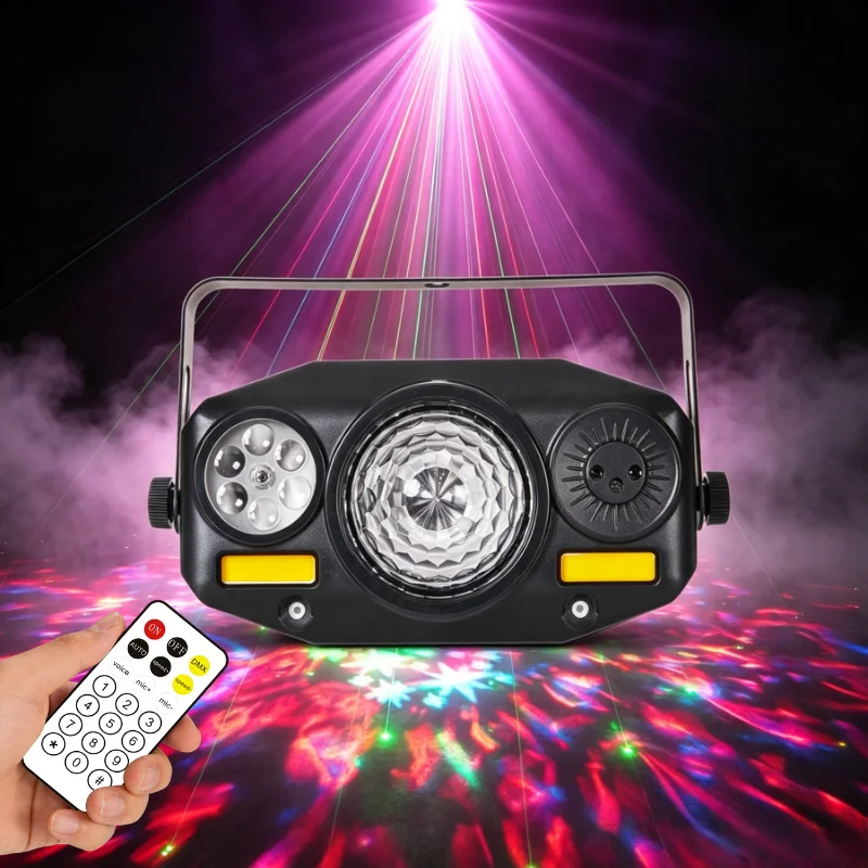RGB Laser Water Ripple Stage Light with DMX512 Sound Active Auto Remote APP ILDA Control Projector for DJ Disco Club Party