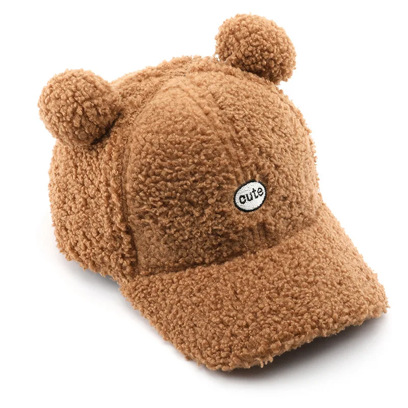 Baseball cap personality retro female autumn and winter plush cute ear warm cap outdoor men travel sports cold warm cap wholesal