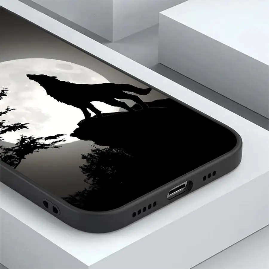 Custodia morbida per telefono Cool Wolf nera per Samsung Galaxy Note S10 10 Plus 8 S9 20 Ultra 9 S8