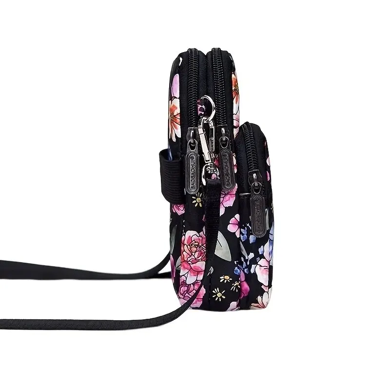 Vintage Floral Pattern Arm Bag Waterproof Sports Phone Purse Casual Travel Outdoor Crossbody Bag Lipstick Pouch