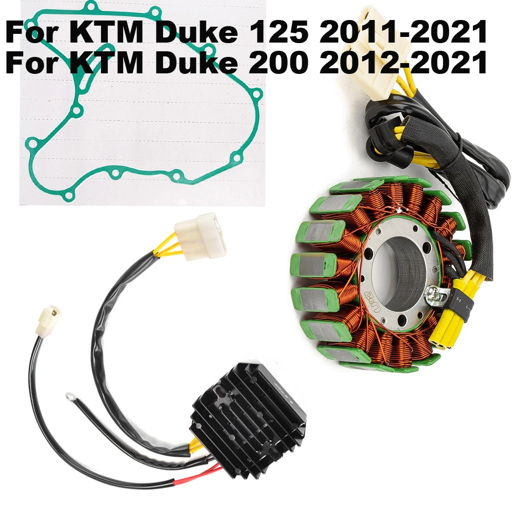 Motorcycle Regulator Rectifier Stator Coil Gasket for K-TM Duke 125 2011-2021 Duke 200 2012-2021 Duke125 Duke200