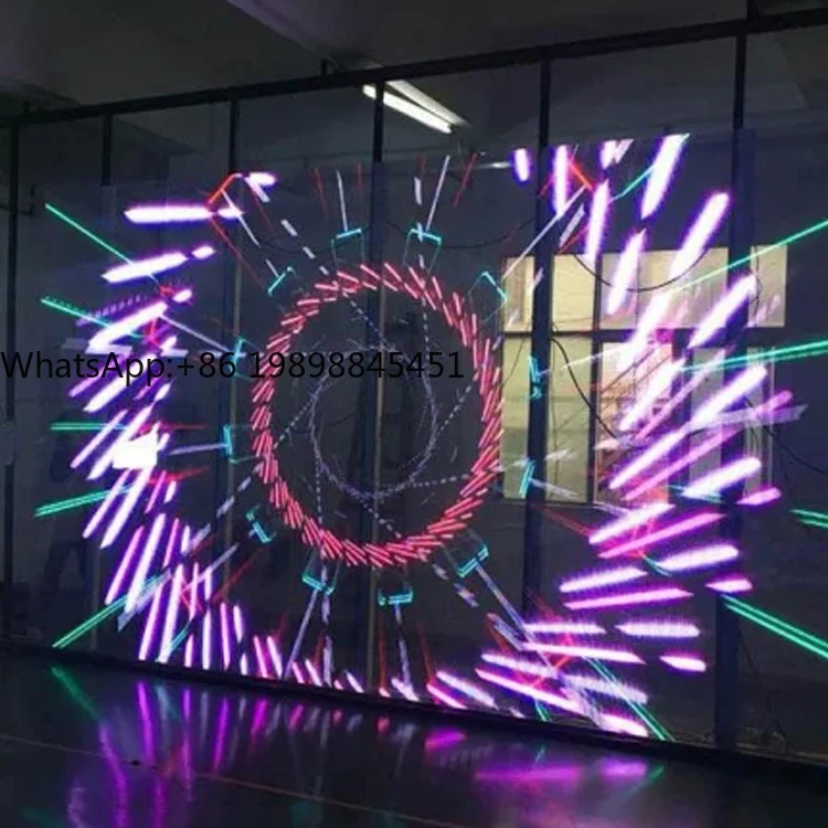 

Curtain Glass Video Wall Panel Clear Window Shop Advertising Led Mesh Display Transparent Led Screen