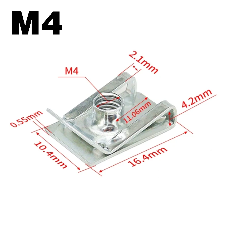 10pcs U Type Clips with Thread M6 M5 M4 M8 8mm 5mm 6mm 4mm Reed Nuts