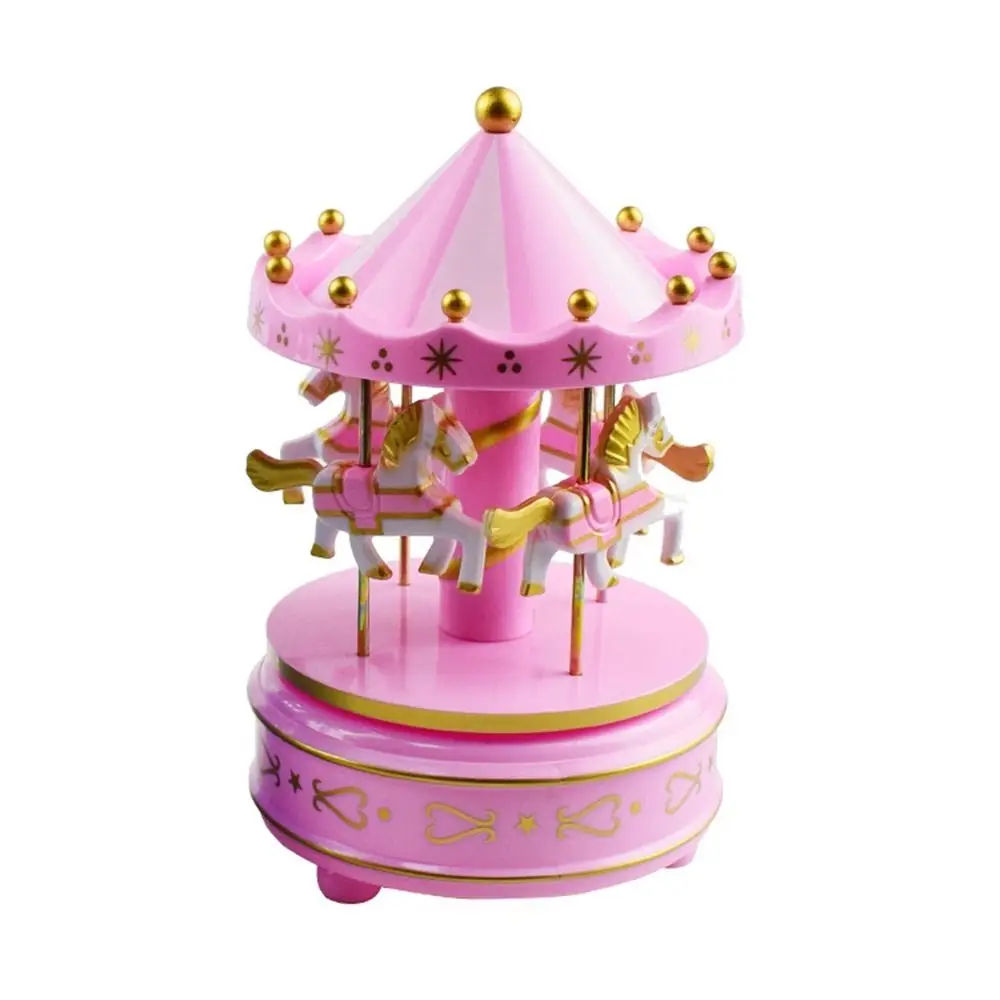 Exquisite Design Carousel Music Box Carousel Easy Use Ferris Wheel Ornaments Plastic Painted Carousel Cake Accessories