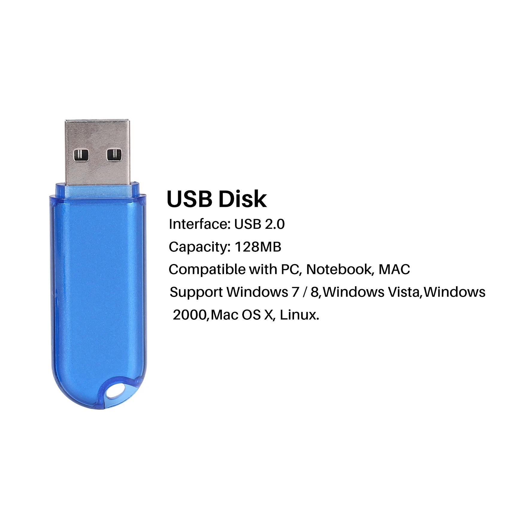 128 MB USB 2.0 Flash Drive Memory Stick-opslag Duimpen U-schijf voor gegevensopslag