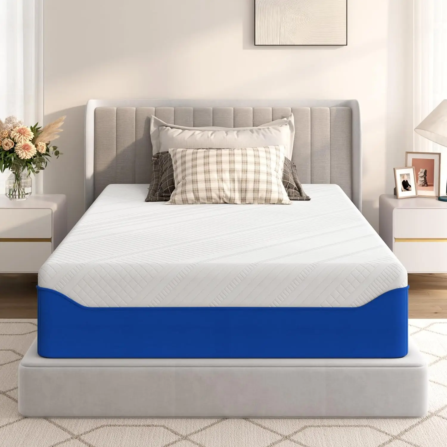 12 Inch Gel-Infused Memory Foam Mattress Twin Size Made in USA,Medium Soft with Removable Washble Cover Cooling Gel Bed in a Box