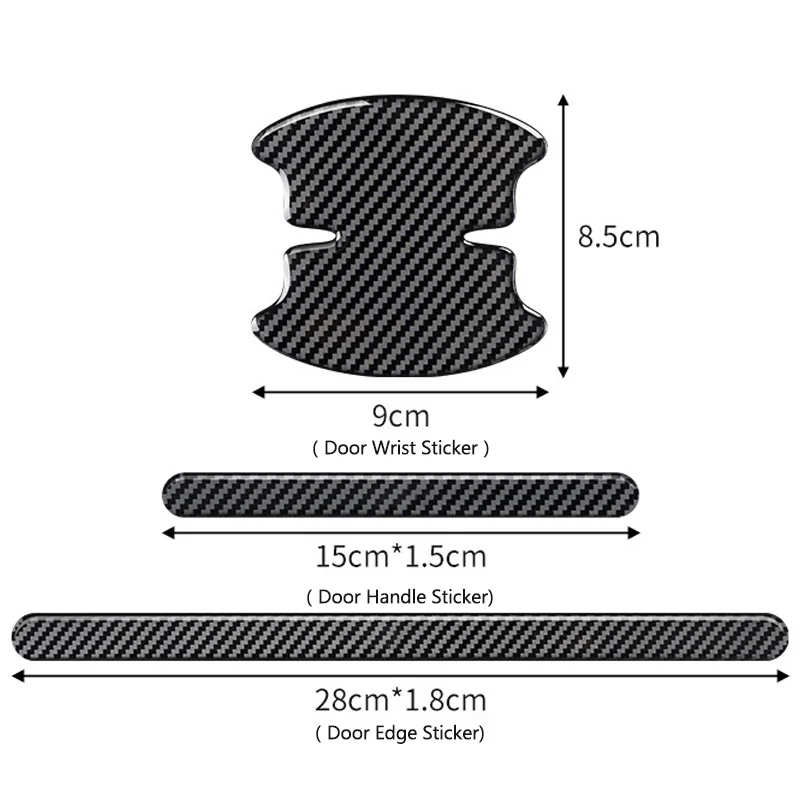 4/8 قطعة ألياف الكربون باب السيارة السلطانية ملصقات مقبض المضادة للتصادم قطاع لسيتروين C5X C6 DS C3-XR C4L C4 C1 C5 DS3 VTS C-ELYSEE