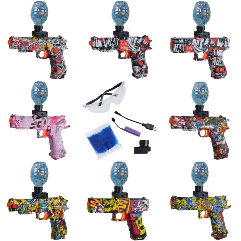 Summer Choice Original Color Box Colorful Pistol Outdoor Water Bullet Gun Shooting Party Children's Toys Electric Combo