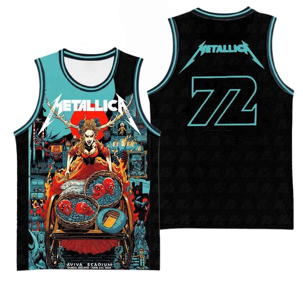Summer Metallica M72 Rockband 3D Tanktop Familien-Unisex Kurzarm-Fan-Geschenke Bequemes Loses Shirt-Oberteil – Detail 6