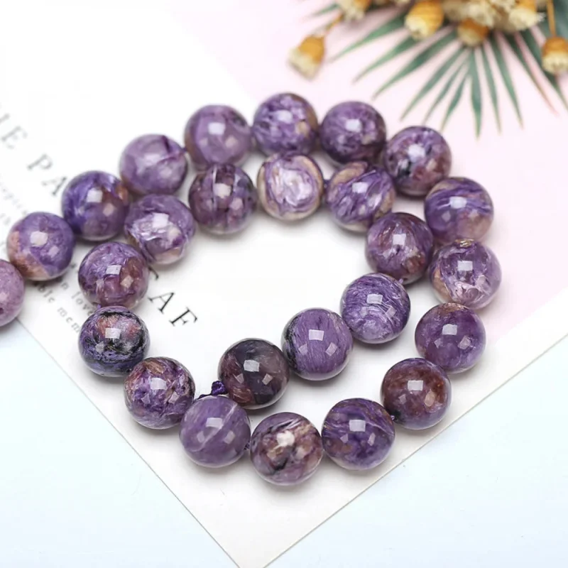

Natural Amethyst Loose Beads Dreamy Lavender Purple Round Beads Healing Energy Bracelet Main Stone DIYSemi-Finished Products