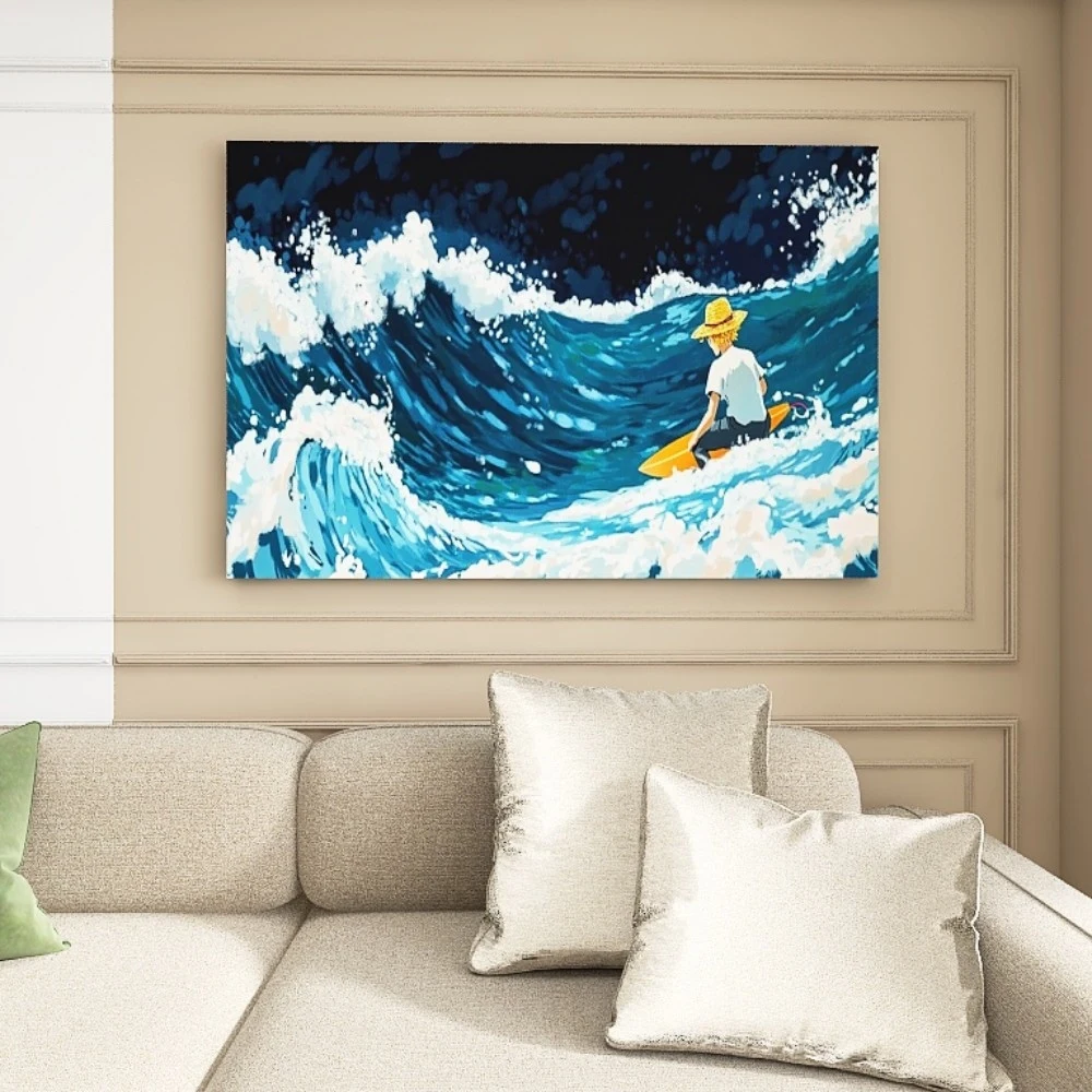 

1.5-Inch Thick Pine Solid Wood Frame, Canvas Wall Art, Birthday Gift Art Wall Painting, Bedroom, Office, Living Room