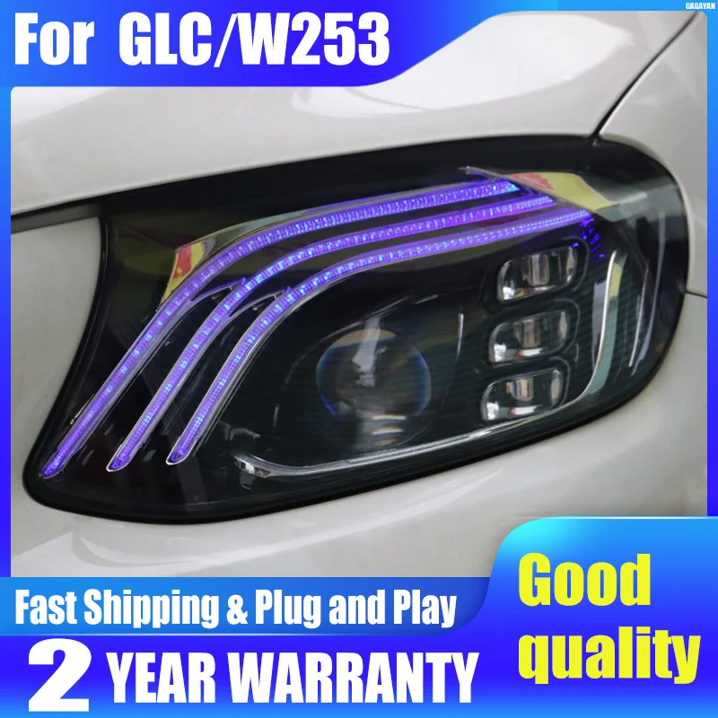 Car Stlying for Mercedes-benz GLC W253 Head Lamp 2016-2019 GLC300 GLC350 LED Headlight LED Projector Lens DRL Auto Accessories