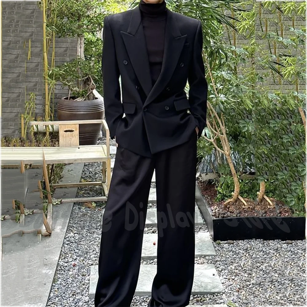 

Fashion Street Style Men's Suits Two Piece Casual Blazer Double Breasted Lapel Gentleman Special Events Party Elegant Outfit