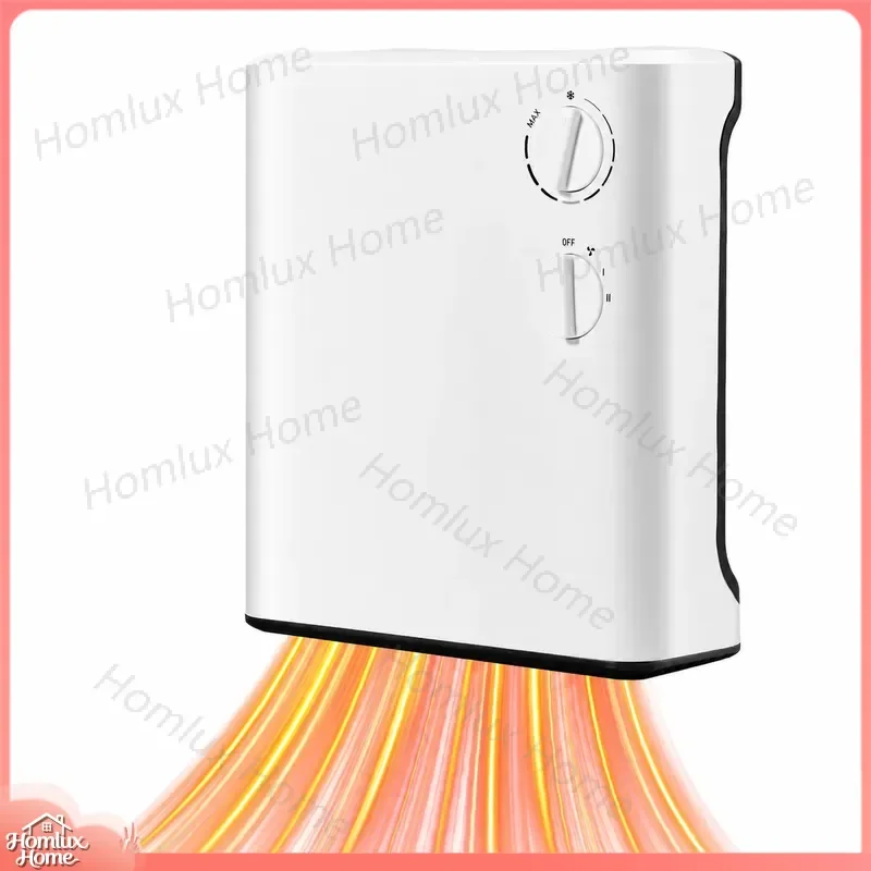 1500W Smart Wall Mounted Heater Portable Space Heater with Tip Over Protection 3 Heat Modes Adjustable Thermostat
