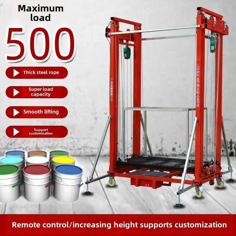 ลิฟท์นั่งร้านแบบพับได้ พกพาสะดวก แท่นยกเคลื่อนที่ รับน้ำหนักมาก ป้องกันการลื่น ปรับระดับได้ เหมาะสำหรับงานซ่อมบำรุงบ้าน