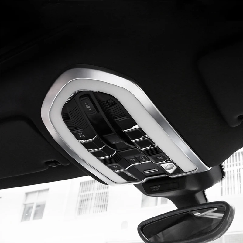 Car styling Front Inner Reading Light Cover trim decoration strips Interior roof Lamp Frames For Porsche macan Cayenne Panamera