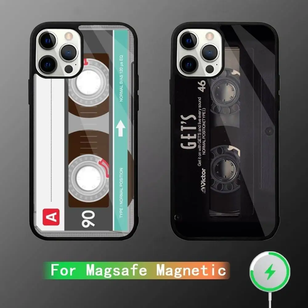 

Vintage Cassette tape retro Phone Case For iPhone 16,15,14,13,12,11,Pro,Max,Plus,Mini,SE New Magsafe Magnetic Wireless Charging