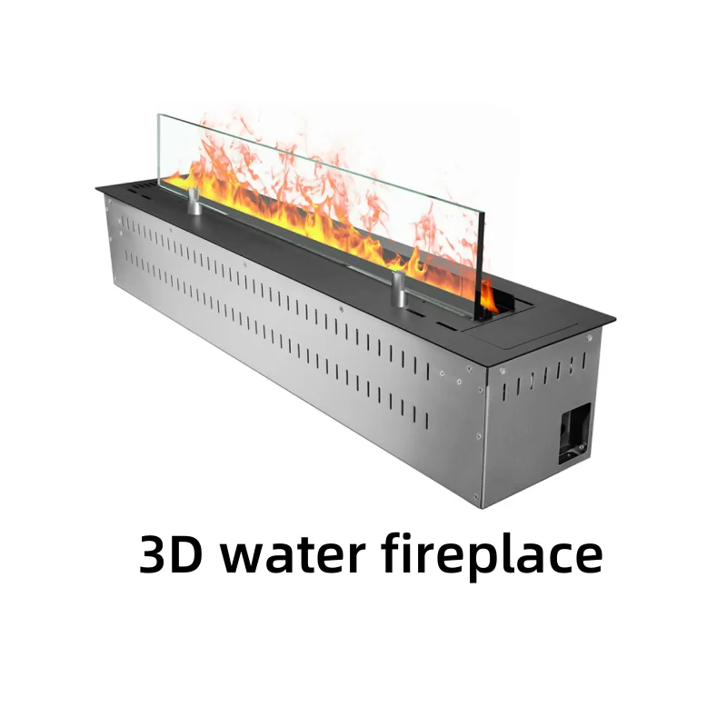 Modern 3D Water Effect Ethanol Fireplace With TUYA Wi-Fi Controls 9 Colors Steel Material Insert Type Indoor Outdoor Hotel Use