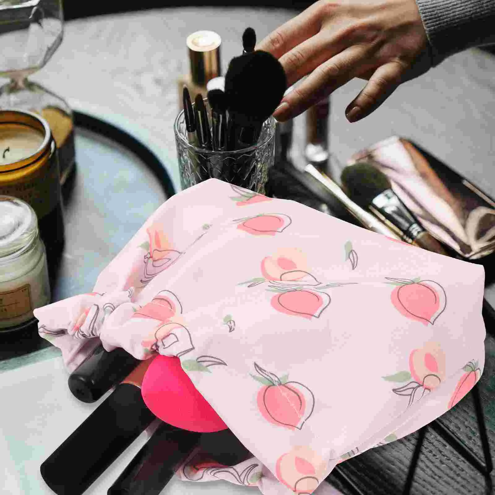 2 Pcs Printed Storage Bag Make up Travel Duffel Bags for Traveling Carry Makeup Pouch Purse Oxford Cloth Small