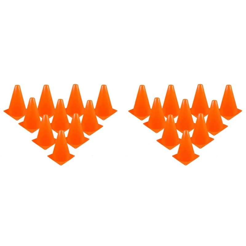 

20 Pcs Traffic Cones - 7 Inch Of Multipurpose Construction Theme Party Sports Activity Cones For Football Training