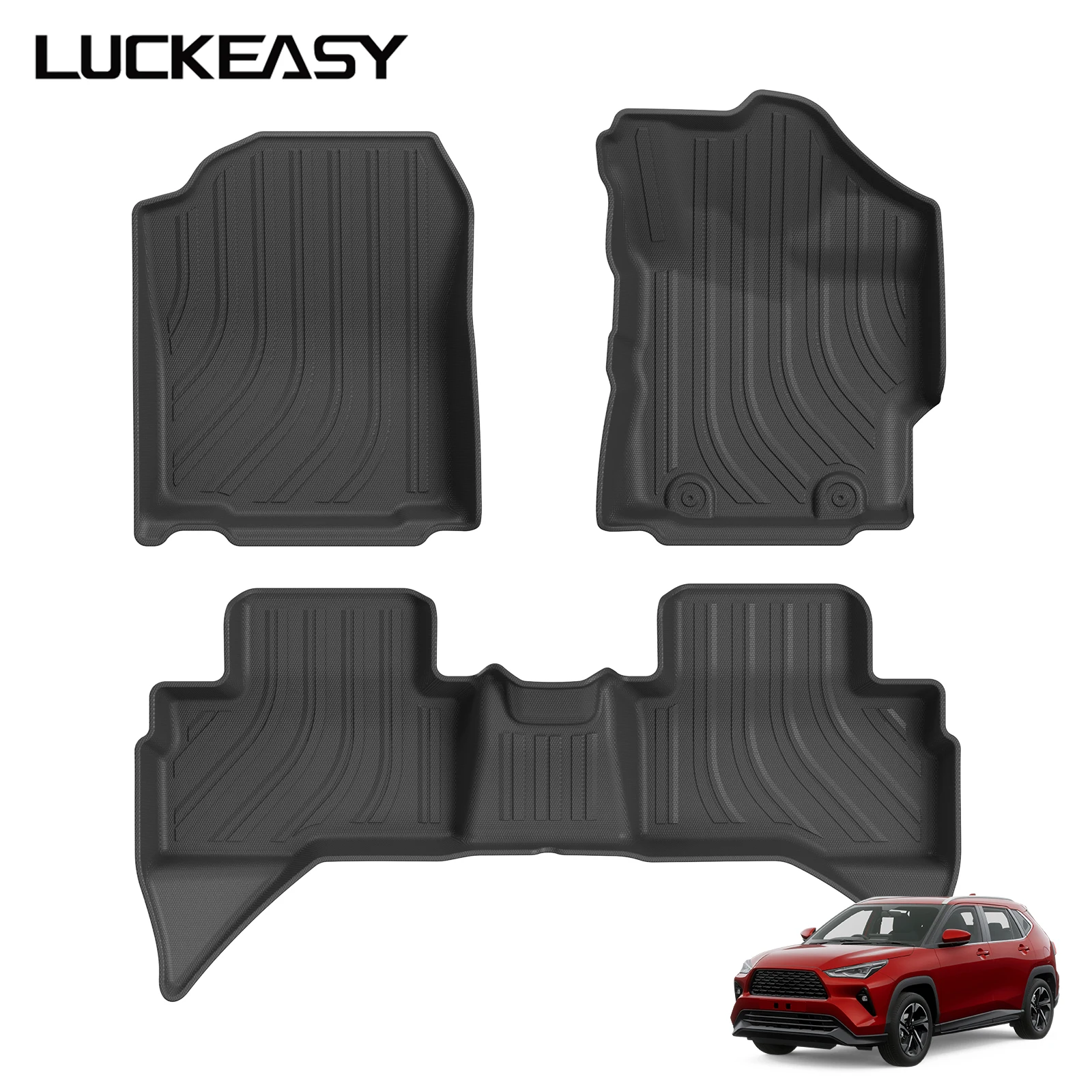 LUCKEASY für Toyota Yaris Cross HEV Autofußmatten Schutzmatte Innenzubehör Kofferraummatte Nur für Rechtslenker geeignet