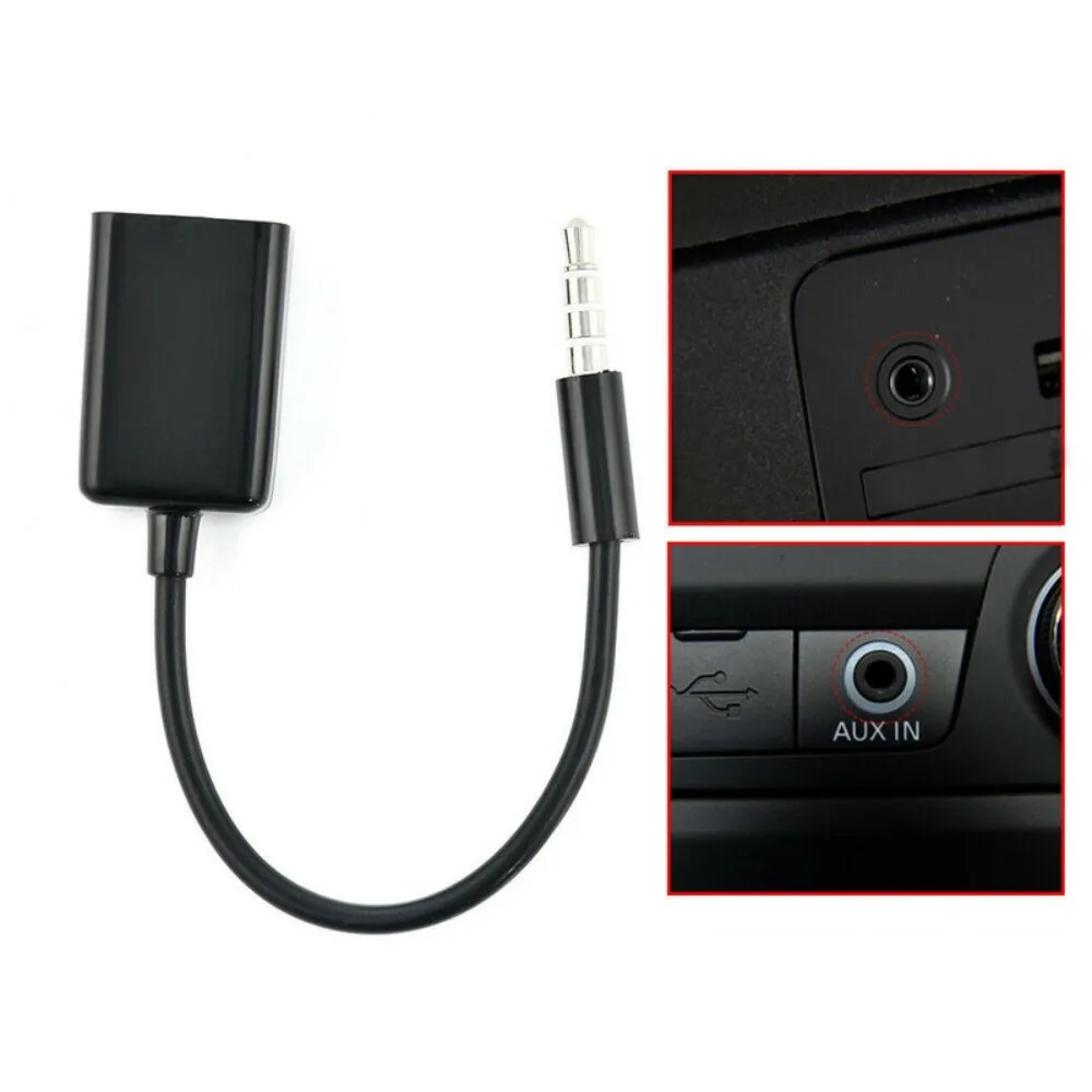 3.5mm Male Usb Female To 3.5mm Car Audio Cable USB 2.0 Female AUX Audio 3.5MM To USB Female Adapter Cable 15CM OTG Car Speaker