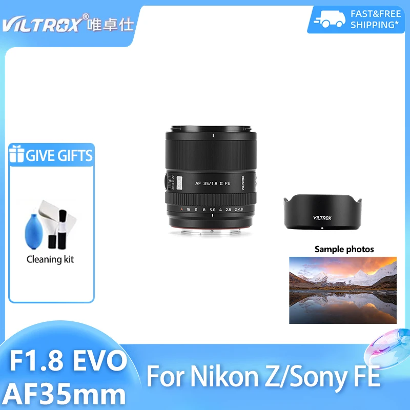 

Объектив Viltrox 35mm F1.8 EVO с автофокусом и большой апертурой для полнокадровых камер Sony FE (A7III, FX3, ZVE10, A7R) и Nikon Z