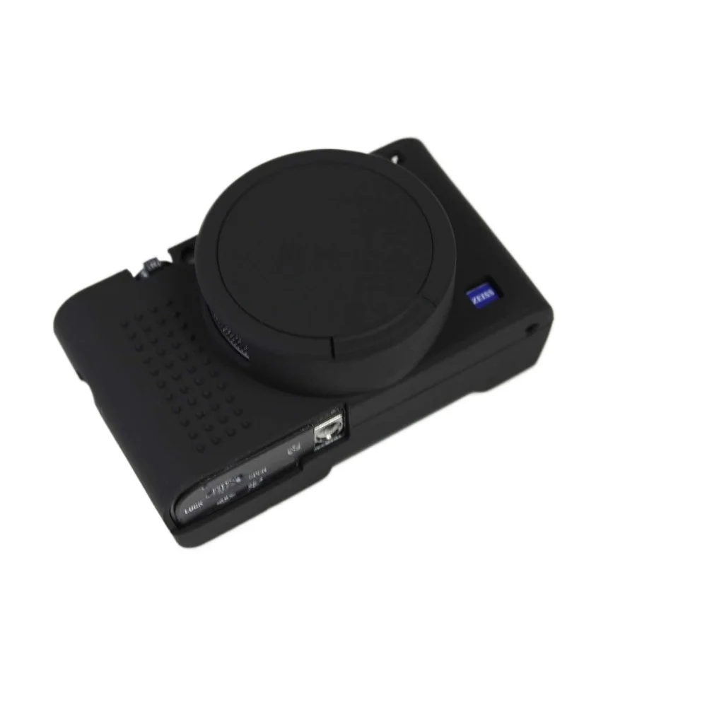 For Sony RX100 VII, anti-slip soft protective cover with lens guard, portable camera case plus free tempered film,