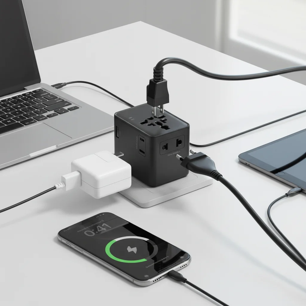 Custom Logo Multi-Nation Use GaN 35W Worldwide Charger Power Adaptor Universal Travel Adapter Plug Socket