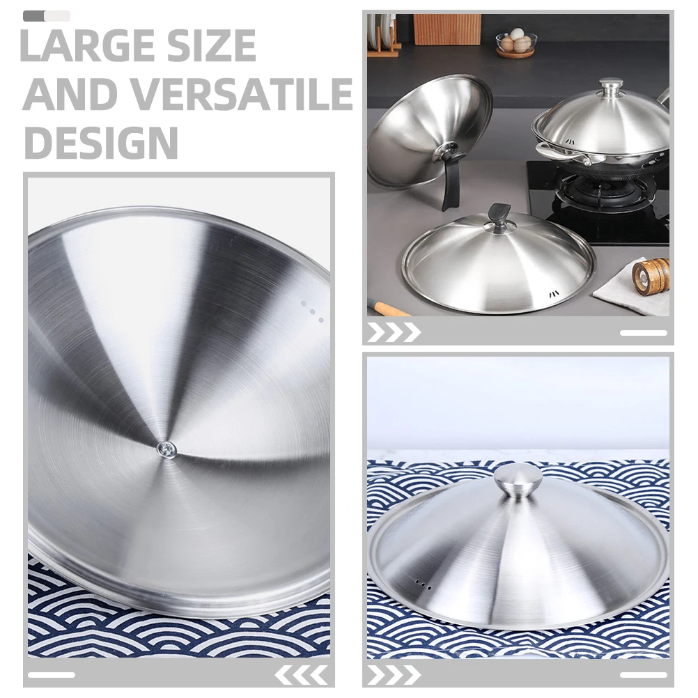 

Stainless Steel Pot Lid Cover Non-magnetic Cookware Lids Pan Replacement for Pots and Pans