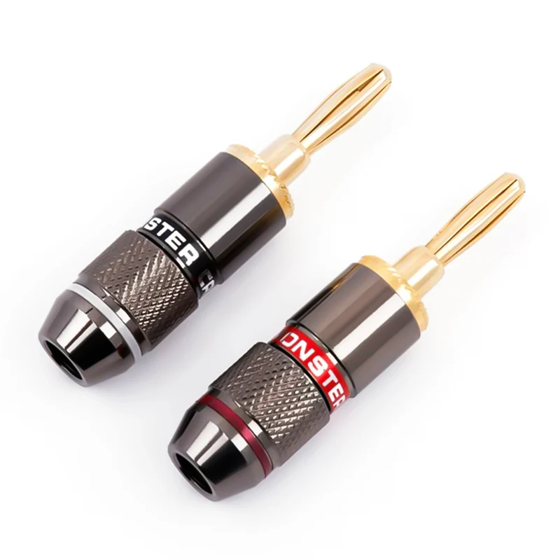 4mm Pure Copper Gold Plated Banana Plug Connector For Audio Video Speaker Adapter Cable Wire Amplifier Terminal Connectors Kit