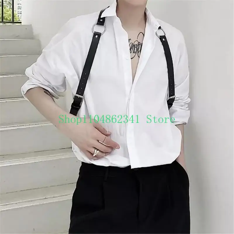 Accessori per il corpo da rocciale 5ASD Catena del corpo del cablaggio punk per uomini Catene toraciche gotiche catene cavi