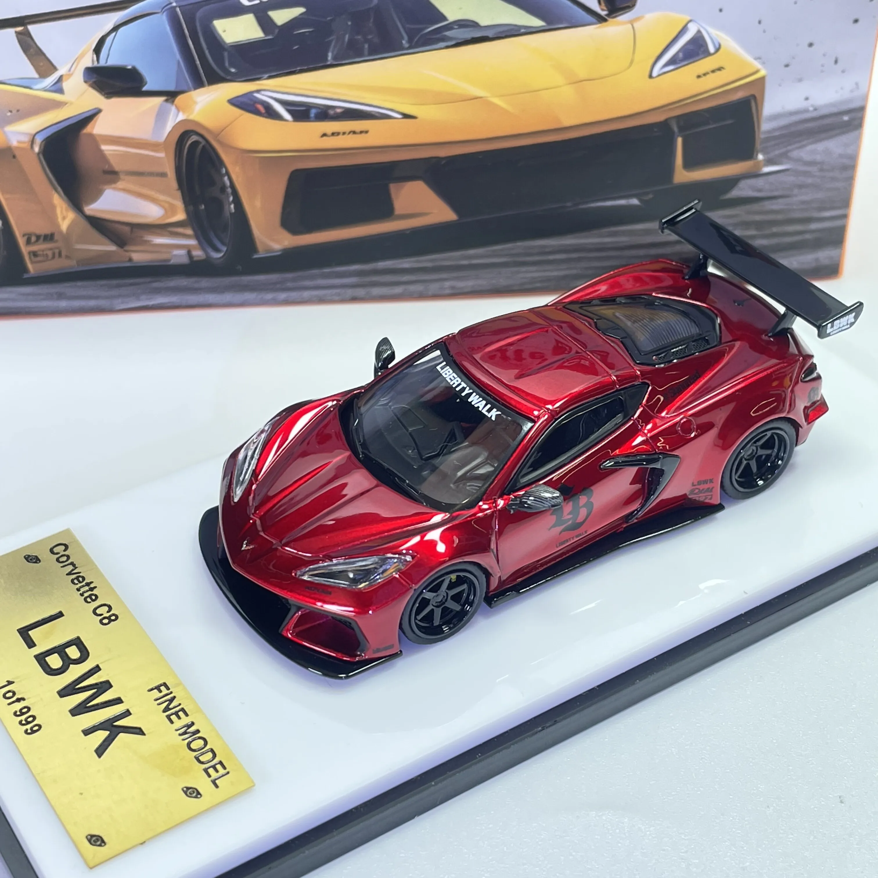 In stock 1: 64-piece new LB Corvette C8 alloy die-cast static car model, limited edition, gift, high-end decorative item view 3