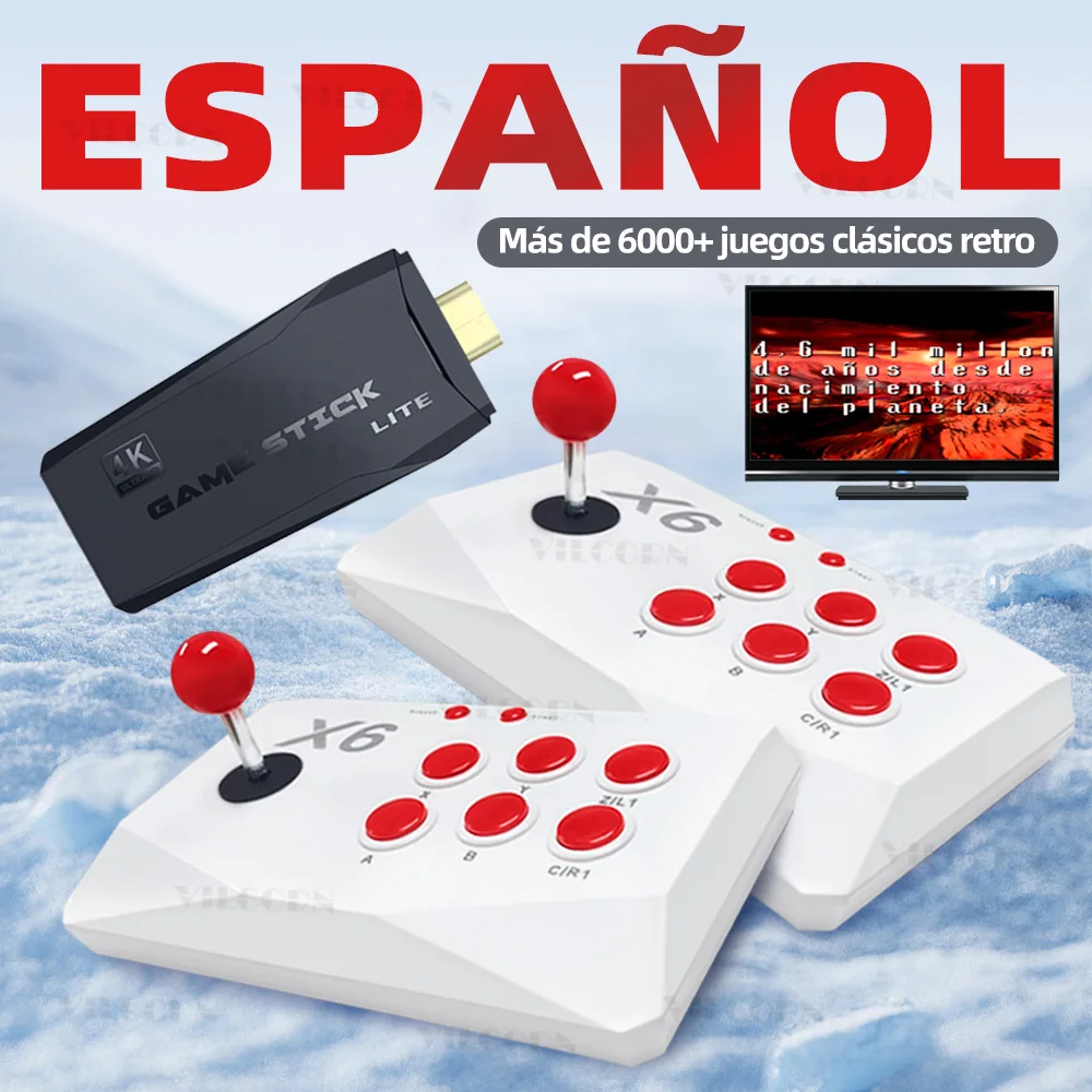 

VILCORN M8 consola juegos retro para tv 4k 6000+ juegos español video game consoles videoconsola emulador videojuegos
