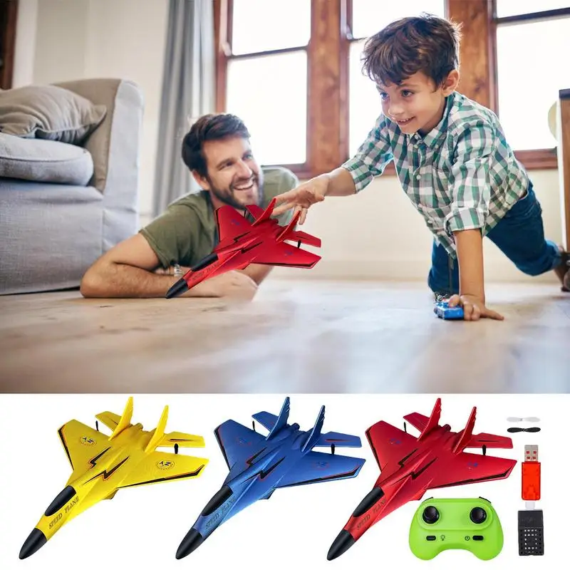 Remote Control Plane Model Toy RC 2.4GHz Plane Toy Pull Back Foam Aircraft Toy Airplane Model With Light For Beginner & Kids