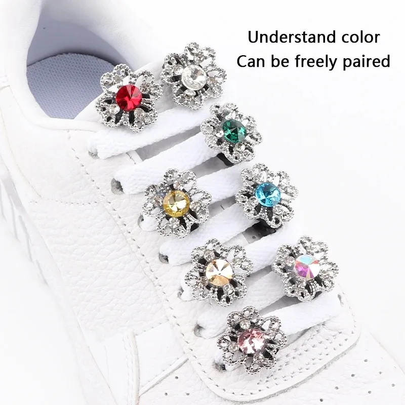 

1Pcs Sparkling Rhinestone Shoelace Clip Diamond Glitter Flower Shoelace Decoration Glamorous Fashion Sneaker Accessories