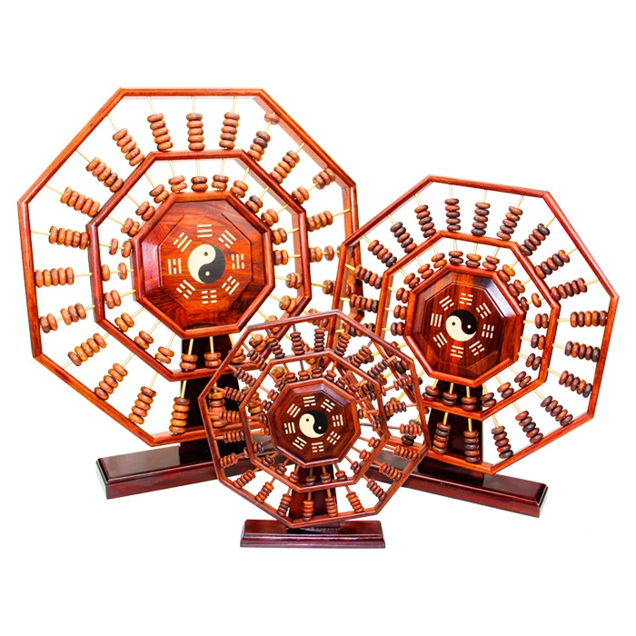 Bagua abacus, red acid branches, Tai Chi mahogany, wall ornaments, ornaments, home rotation, solid wood, Chinese handicrafts