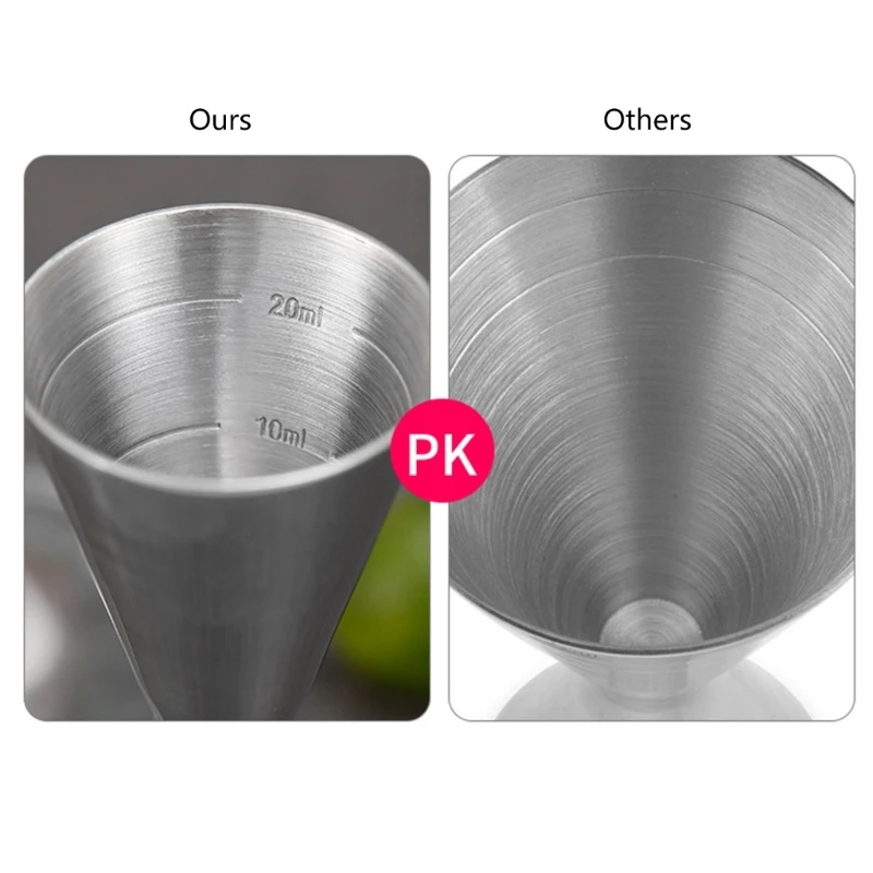 Double Cocktail Jigger Stainless Steel Measuring Cup with Measurement Scales Metal Measure Cup Gift for Bartenders Dropshipping