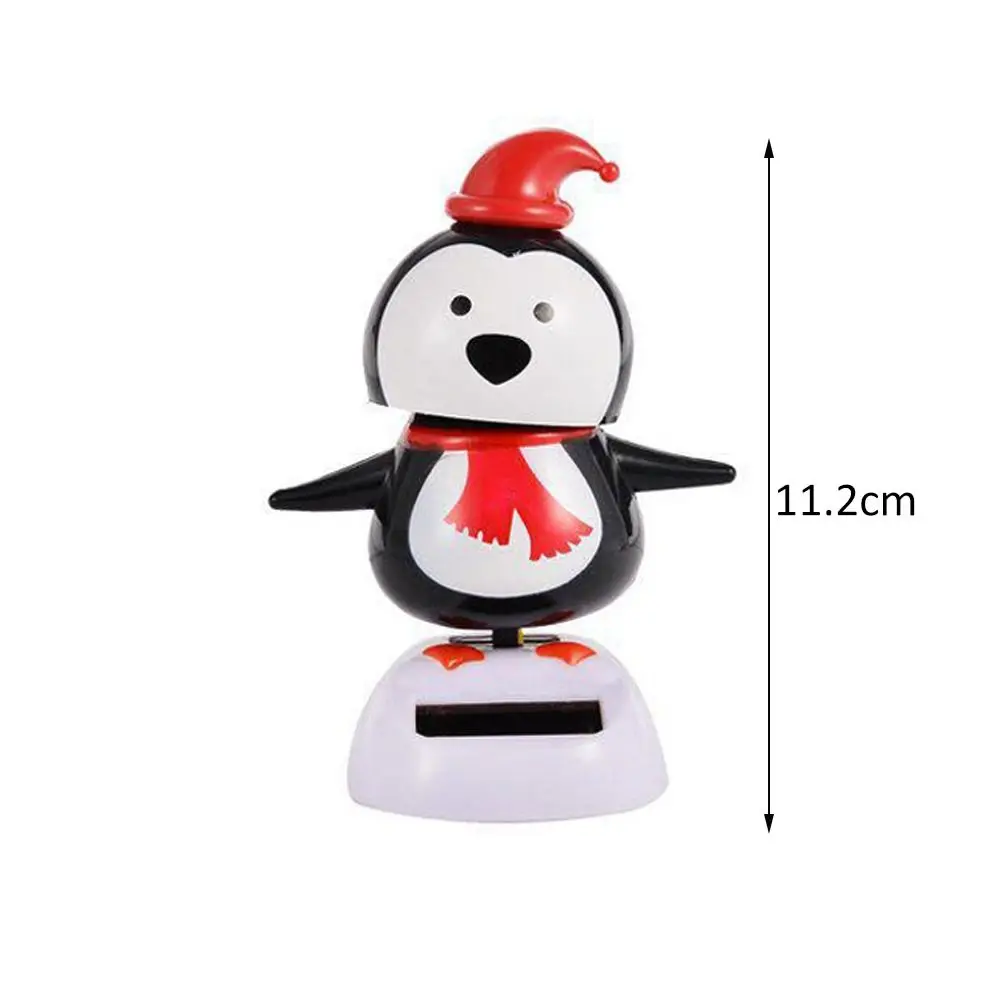 Novo elk natal brinquedos de dança solar santa boneco de neve balançando cabeça boneca pinguim janela decoração balanço estatuetas interior do carro