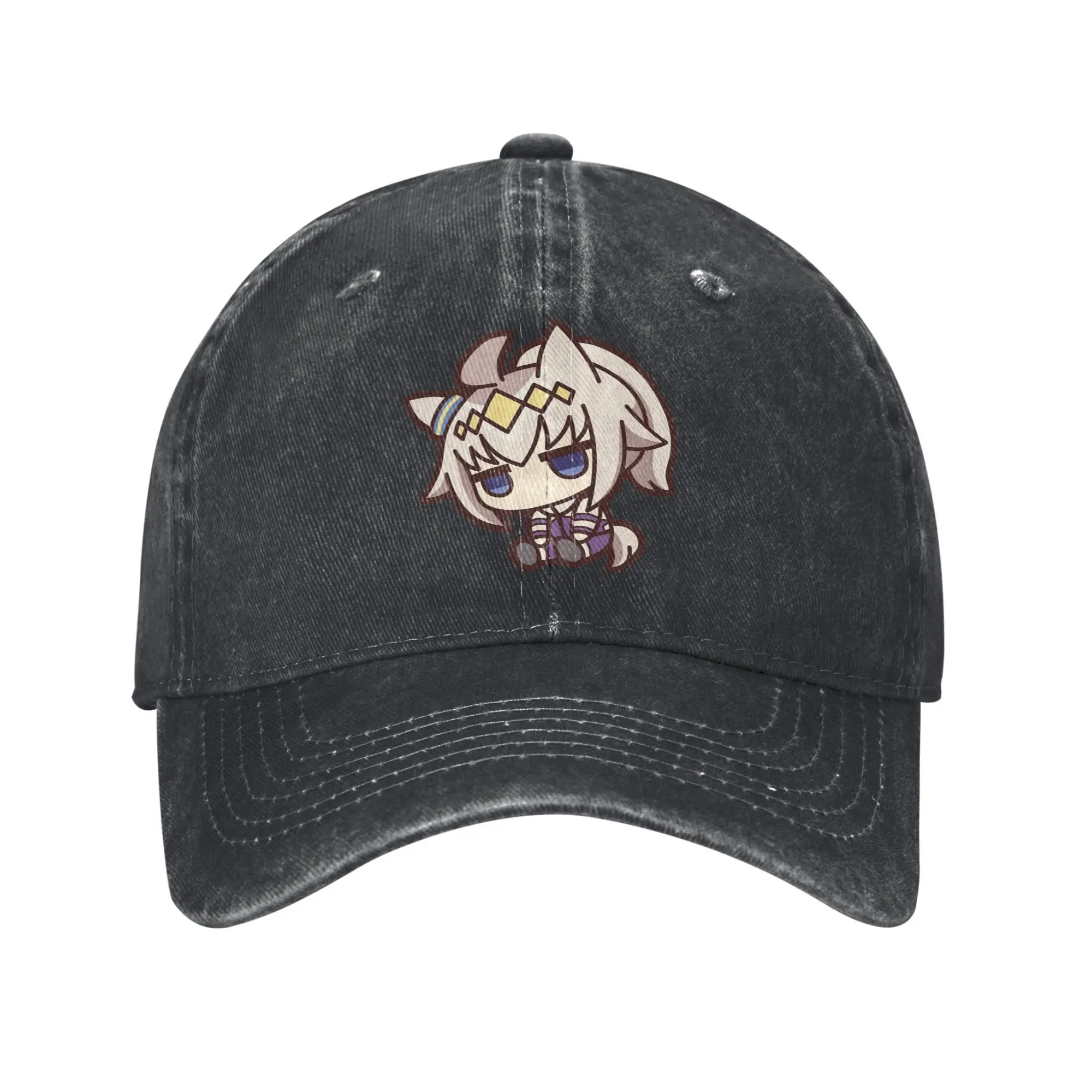 

Oguri Cap Chibi Doll Uma Musume Cinderella Gray Baseball Cap Distressed Washed Hats Retro Outdoor Workouts Adjustable Sun Cap