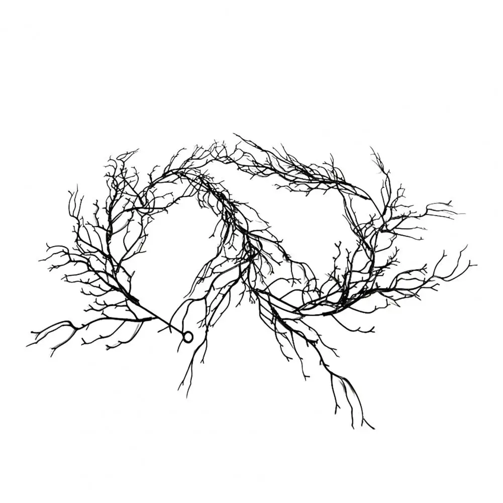 Guirxiété de vigne de saule d'Halloween, décoration intérieure et extérieure, branche noire artificielle, maison et jardin, 195cm