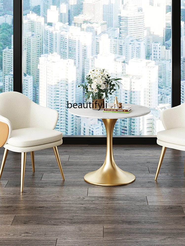 LBX Light Luxury Sales Office Conference Table Modern Minimalist Western Food Beauty Salon Small round Table Reception Room