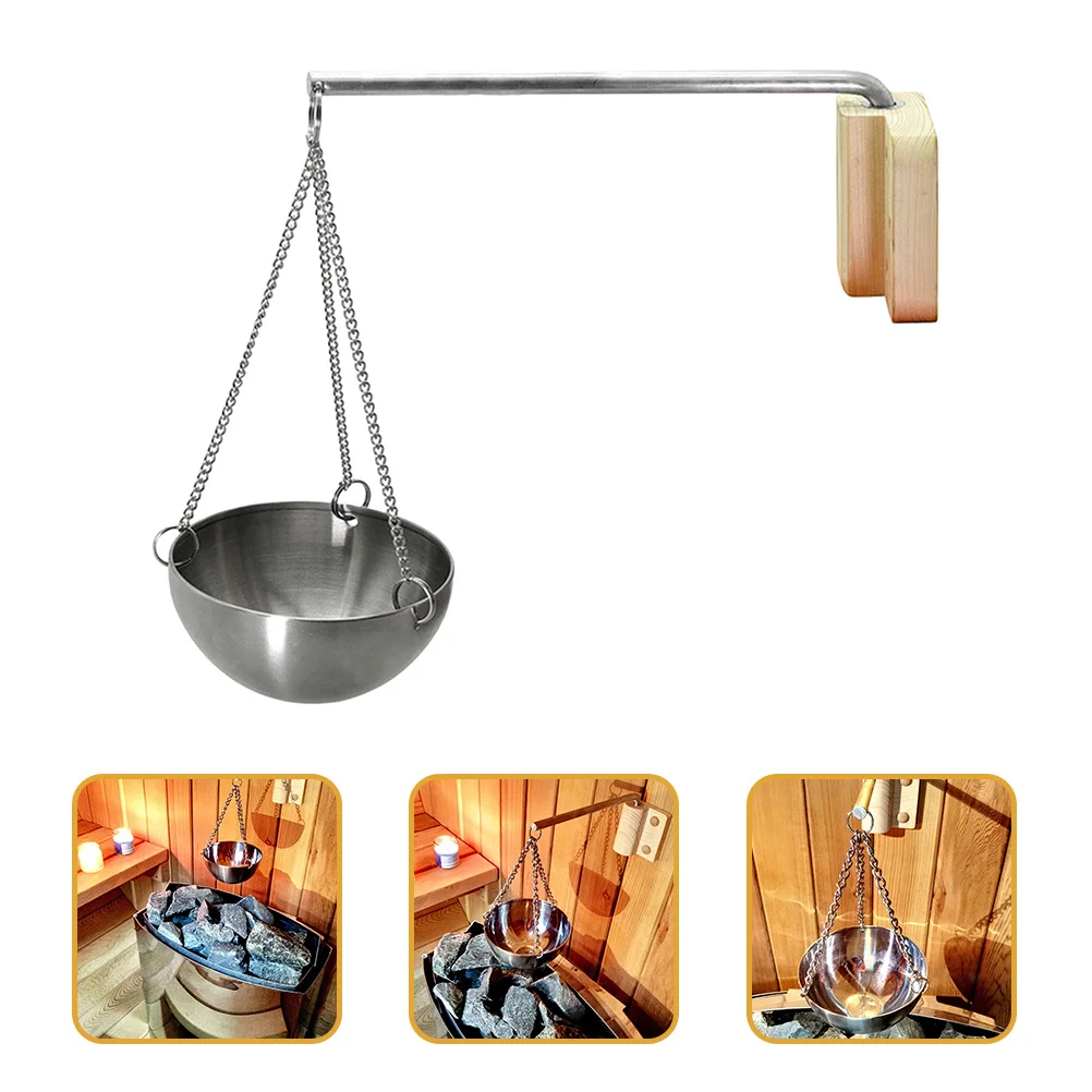 

Sauna Oil Cup Stainless Steel Wood Aroma Bowl For Essential Oil Storage Spa Aromatherapy Dipping Bowl Sauna Supplies