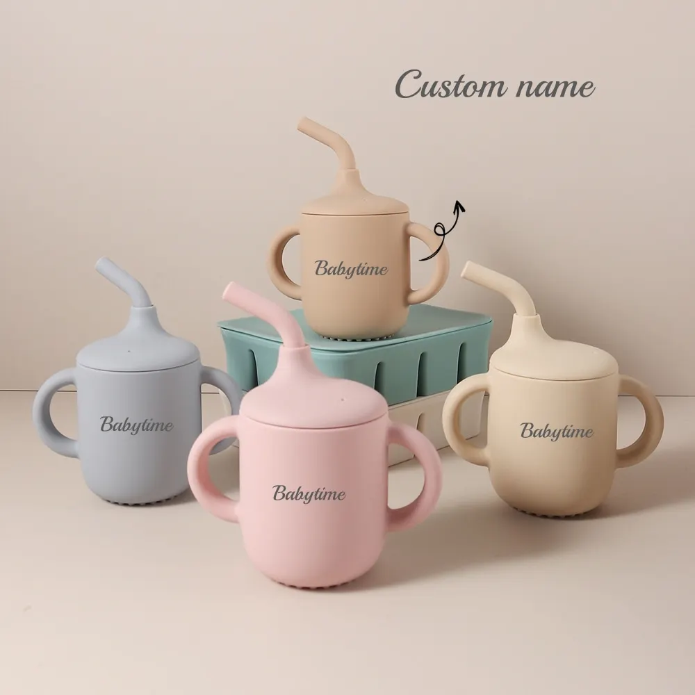 

1 шт. персонализированная силиконовая чашка Cutie, силиконовая детская чашка для воды, добавьте свое имя-чашка для кормления с индивидуальным именем