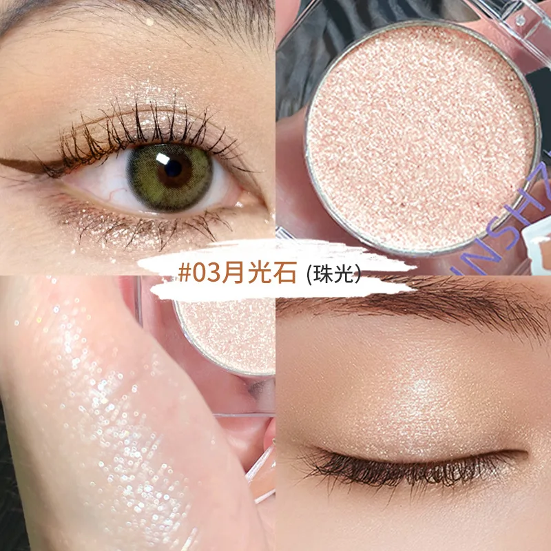 モノクロホワイト光沢のあるハイライターパレットゴージャスなグリッターアイシャドウ長持ちする真珠光沢のある輝き明るくするブロンザーメイクアップ