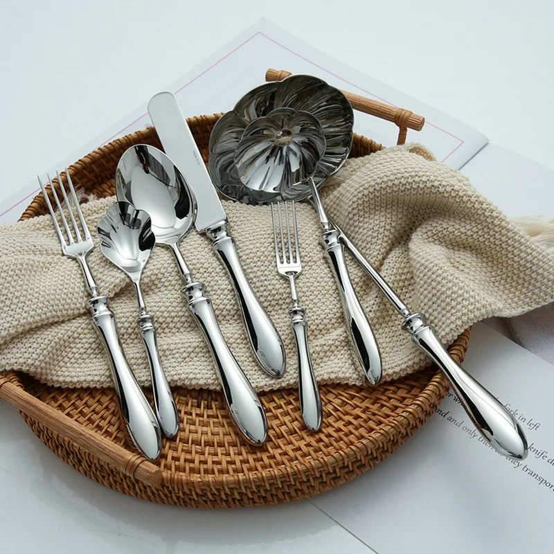 

Luxury Gourd 304 Stainless Steel Cutlery Set Heavy Hotel Complete Table Top Items Wedding Holiday Gift for Coffee Tea Dessert