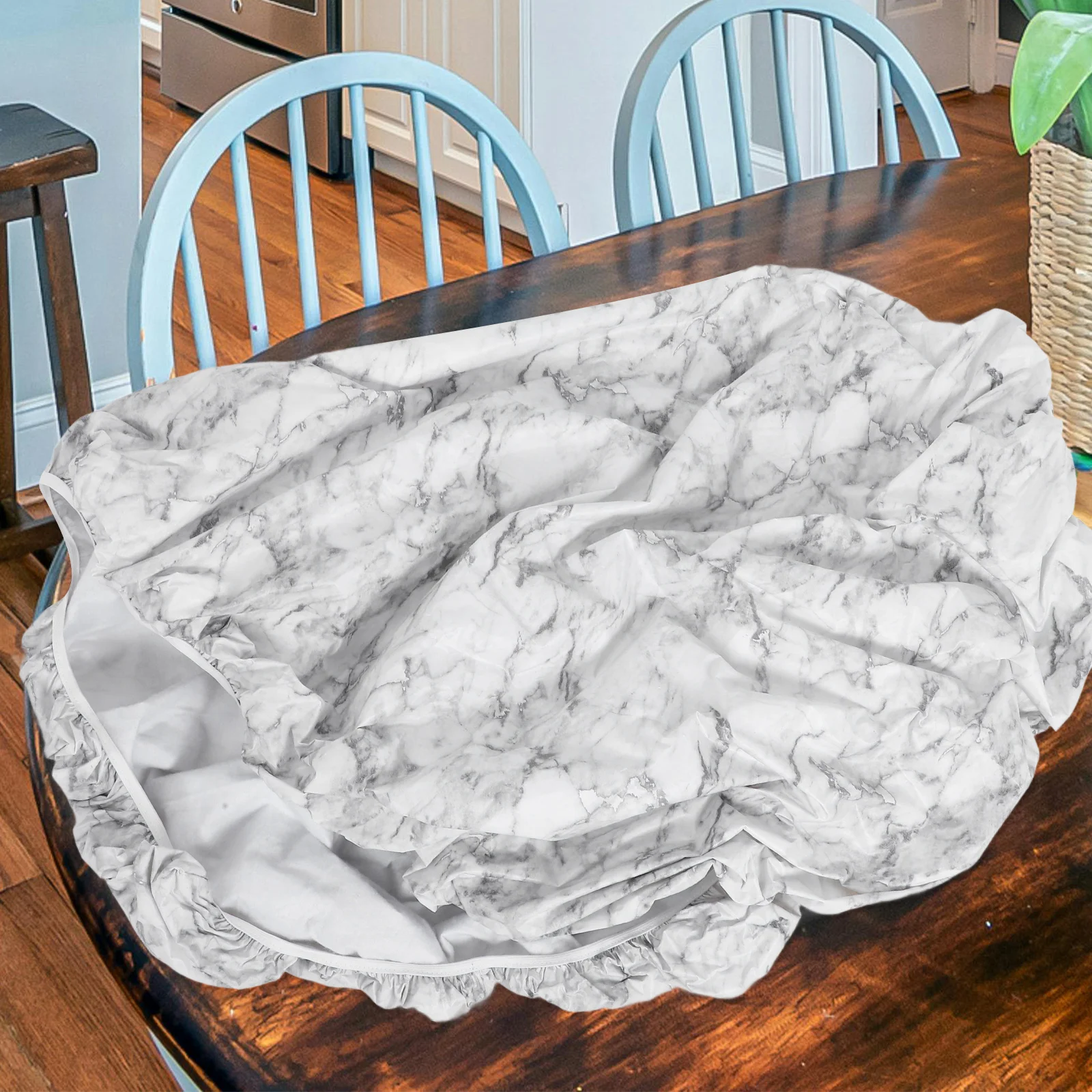 

1 Set Elasticized Table Cover High Elasticity Pvc Fitted Tablecloth For Outdoor Patio Dining Coffee Table Yard Picnic Camping