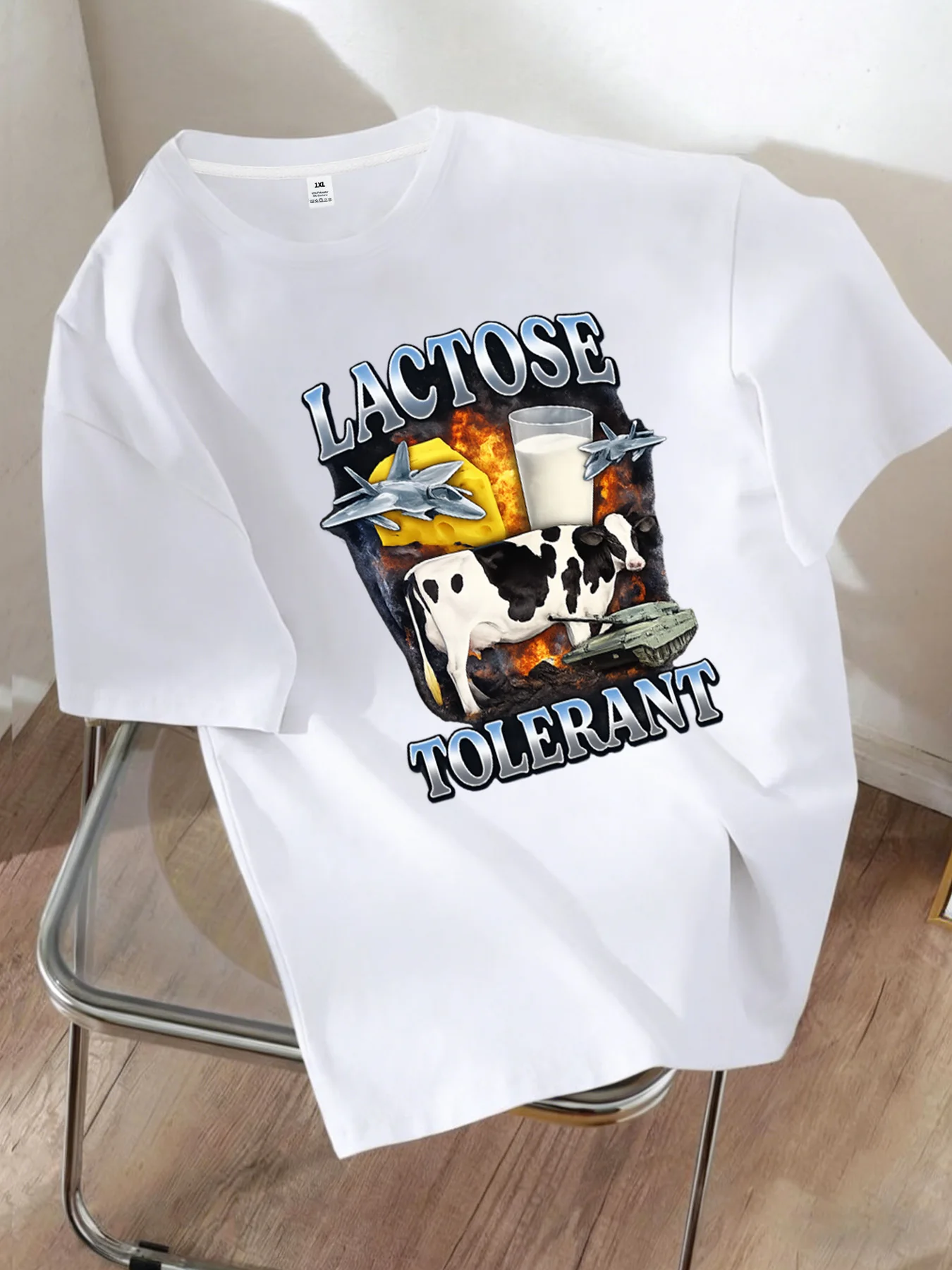 

[YJ01201] Женская футболка с круглым вырезом и принтом в виде коровьего узора и букв, больших размеров, летняя, повседневная, с коротким рукавом, модная, универсальная